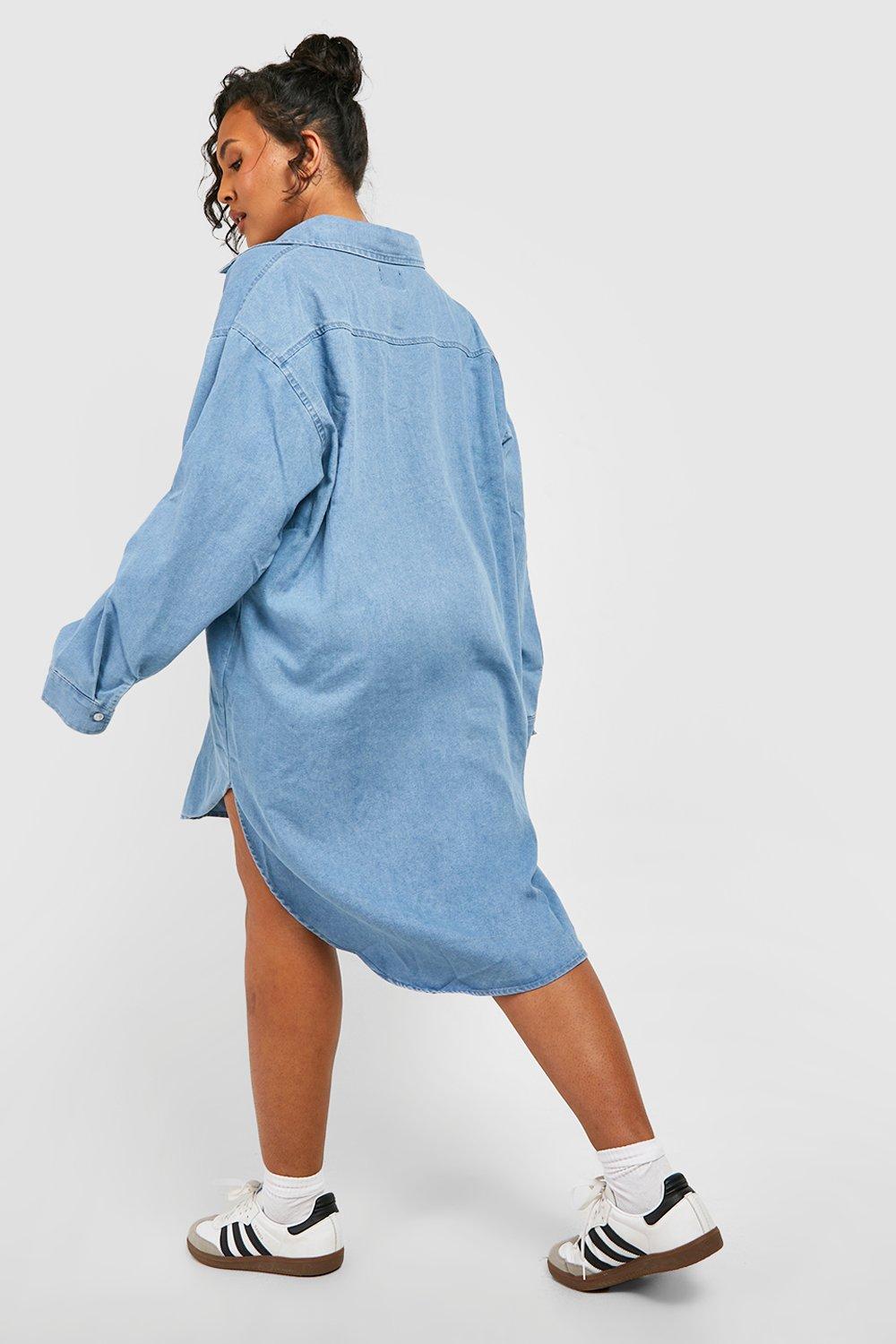 Boohoo denim cheap dress sale